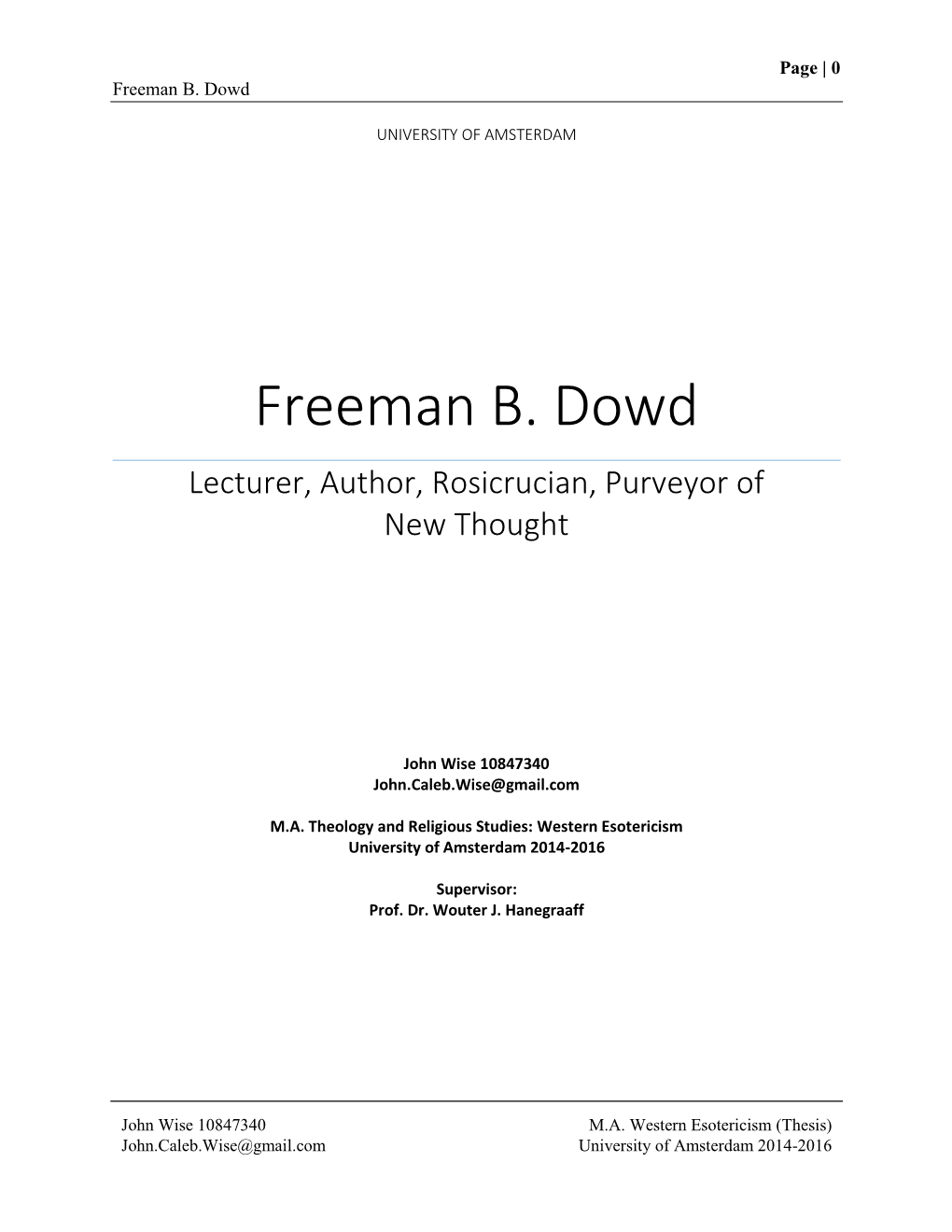 Freeman B. Dowd