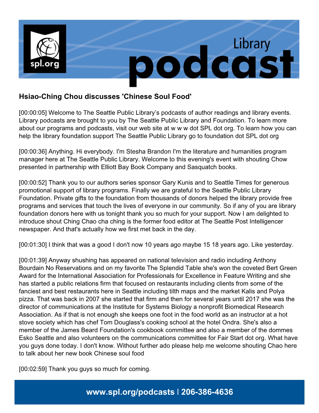 Hsiao-Ching Chou Discusses 'Chinese Soul Food'