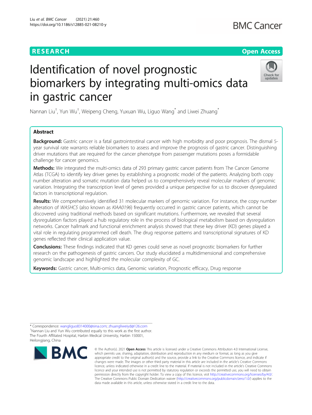 Identification of Novel Prognostic Biomarkers by Integrating Multi