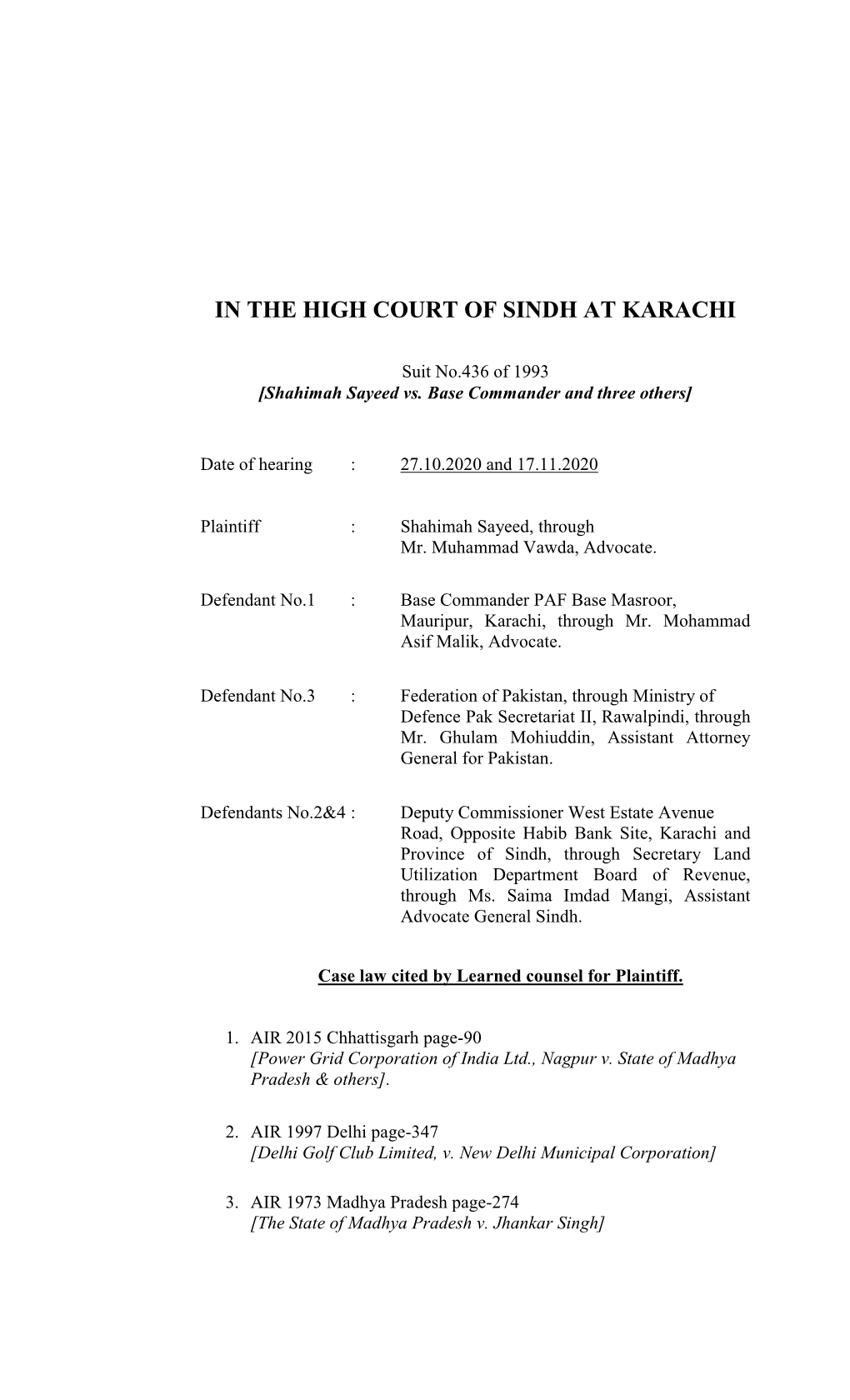 (S.B.) Sindh High Court, Karachi