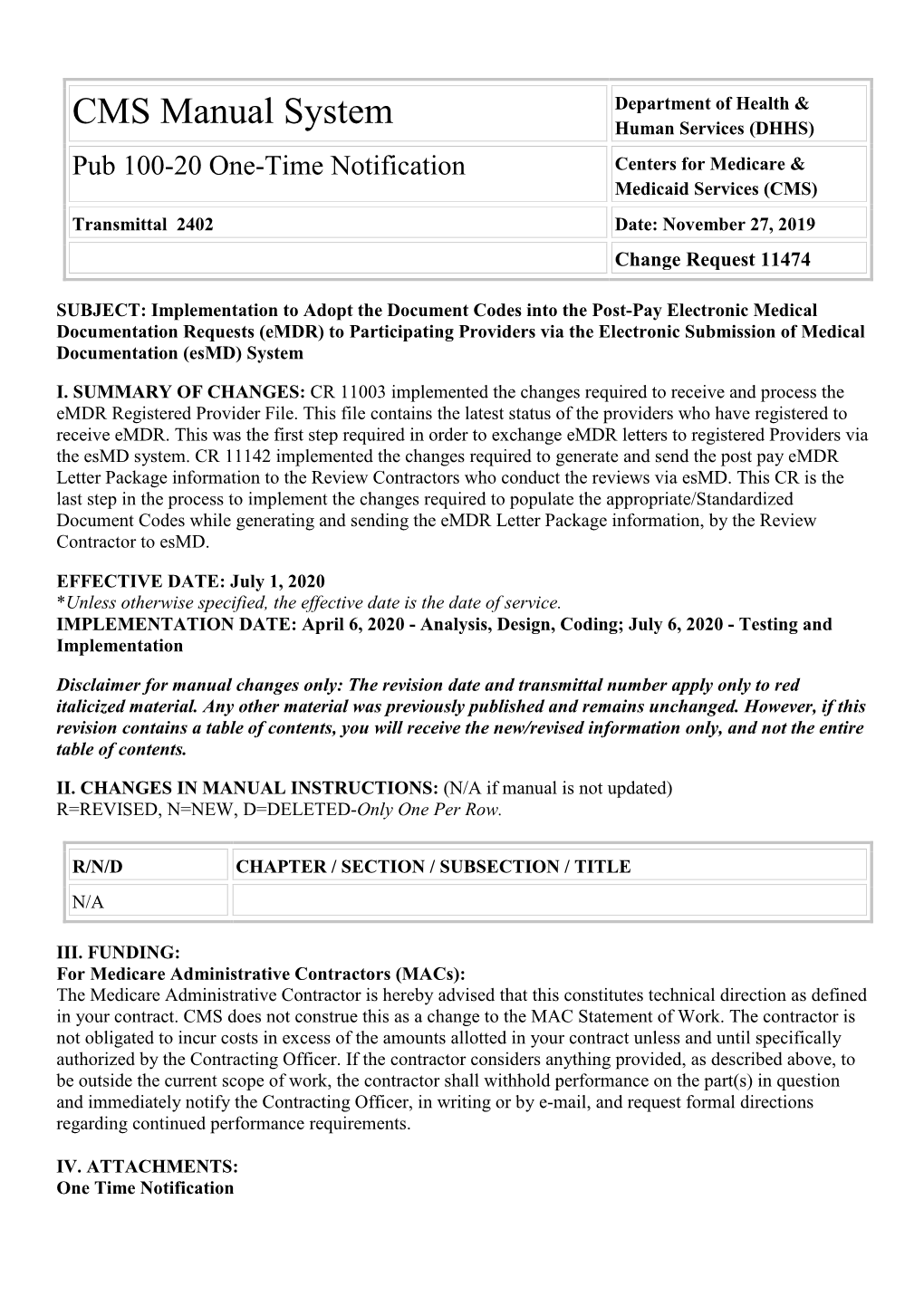 (Emdr) to Participating Providers Via the Electronic Submission of Medical Documentation (Esmd) System