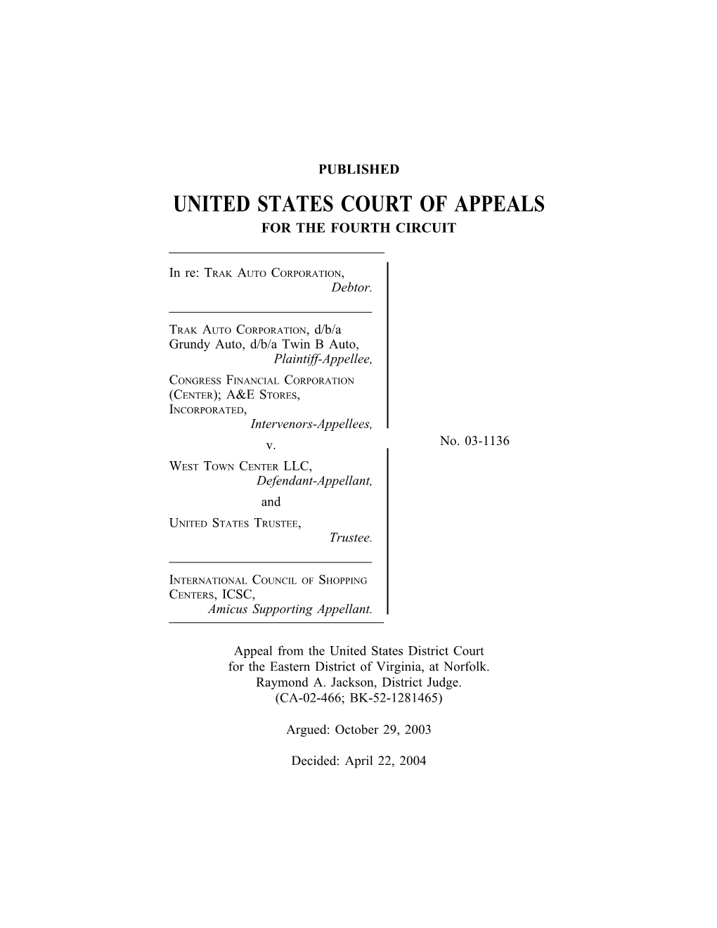 United States Court of Appeals for the Fourth Circuit