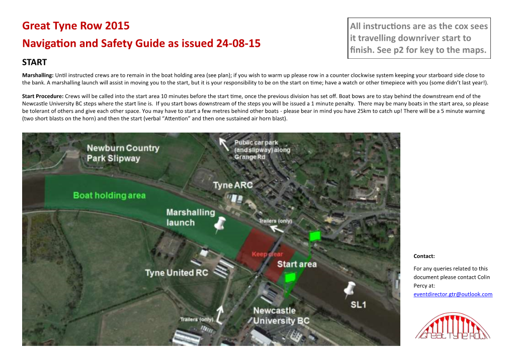 Great Tyne Row 2015 Navigation and Safety Guide As Issued 24-08-15