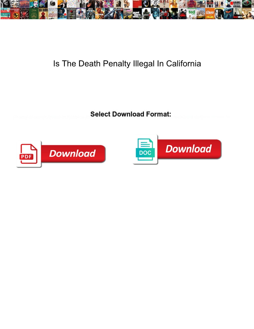 Is the Death Penalty Illegal in California