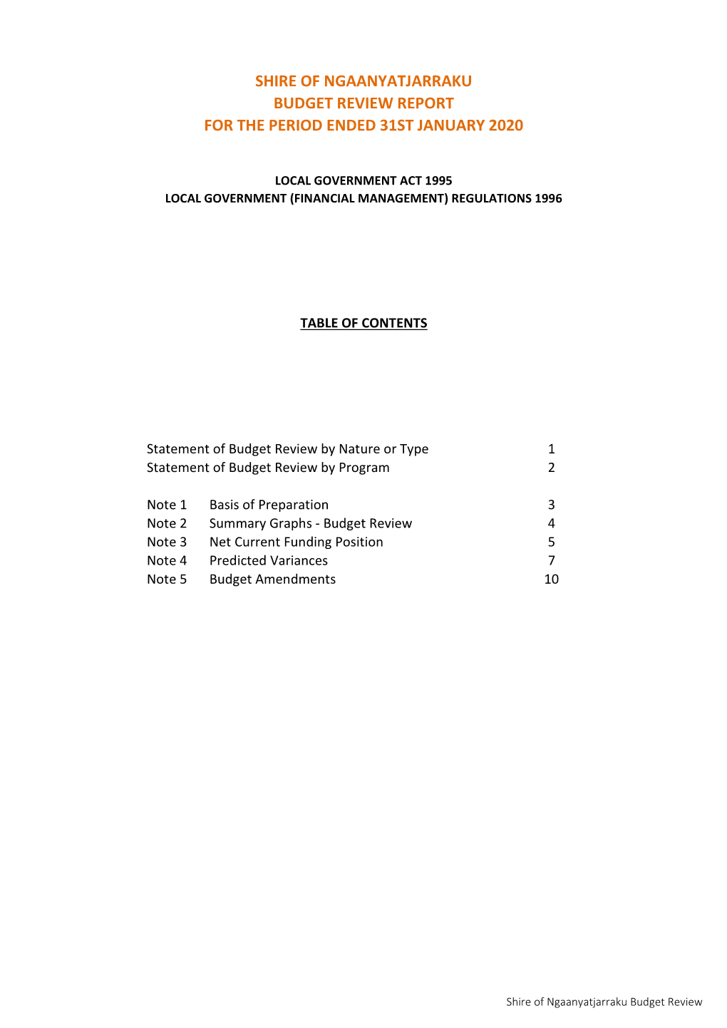Ngaanyatjarraku 2019-20 Budget Review Template.Xlsx