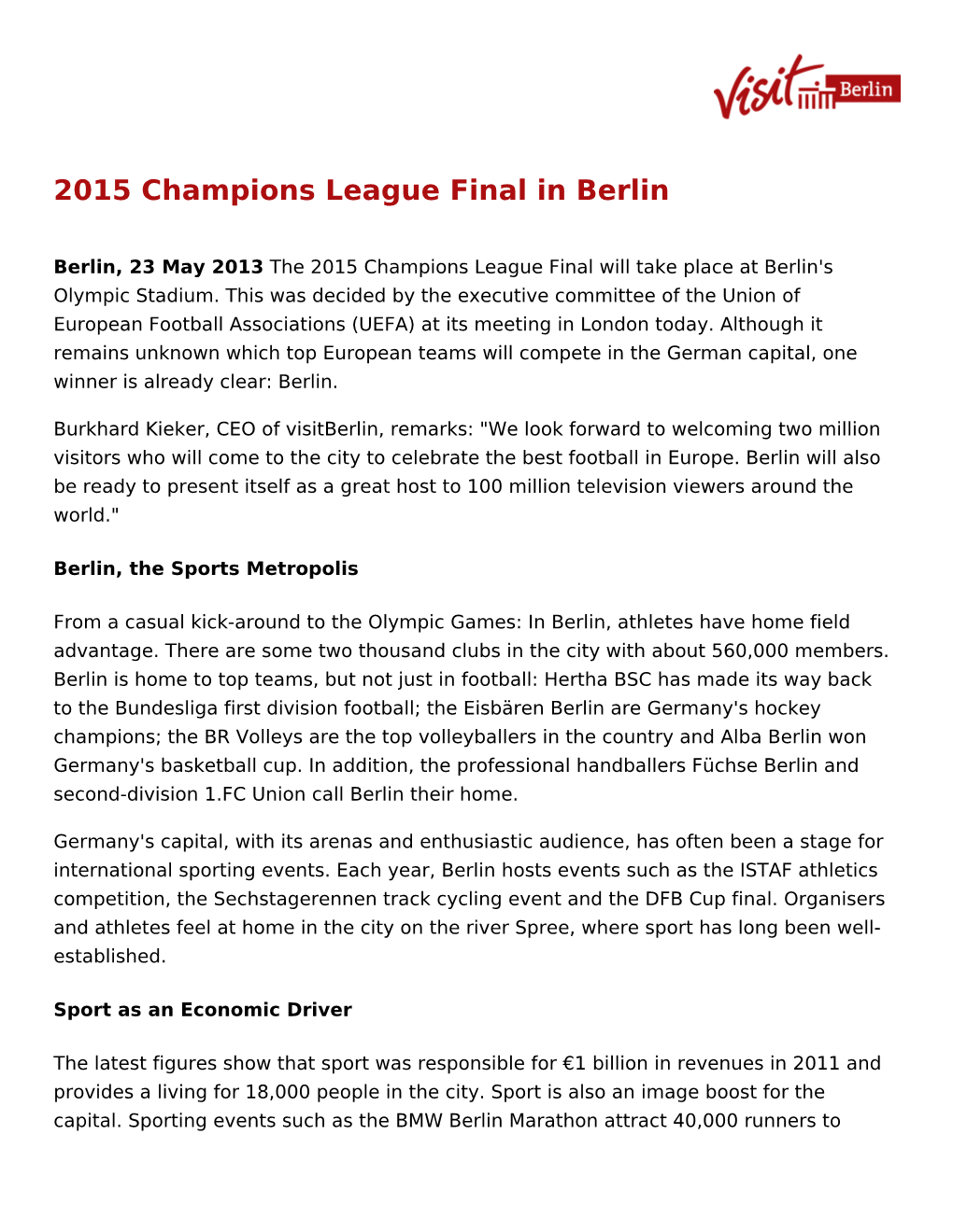 2015 Champions League Final in Berlin