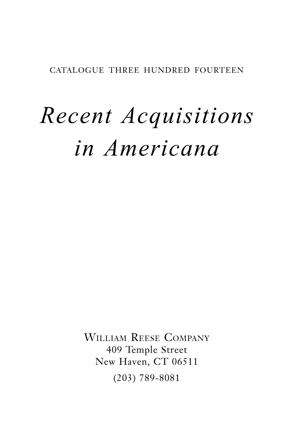 Recent Acquisitions in Americana