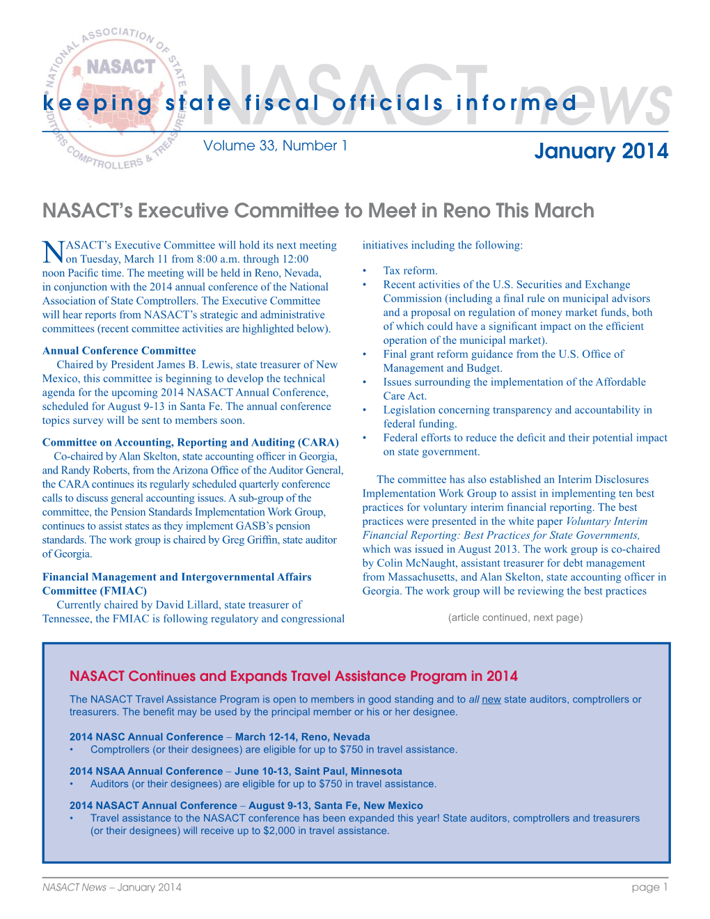 NASACT News, January 2014