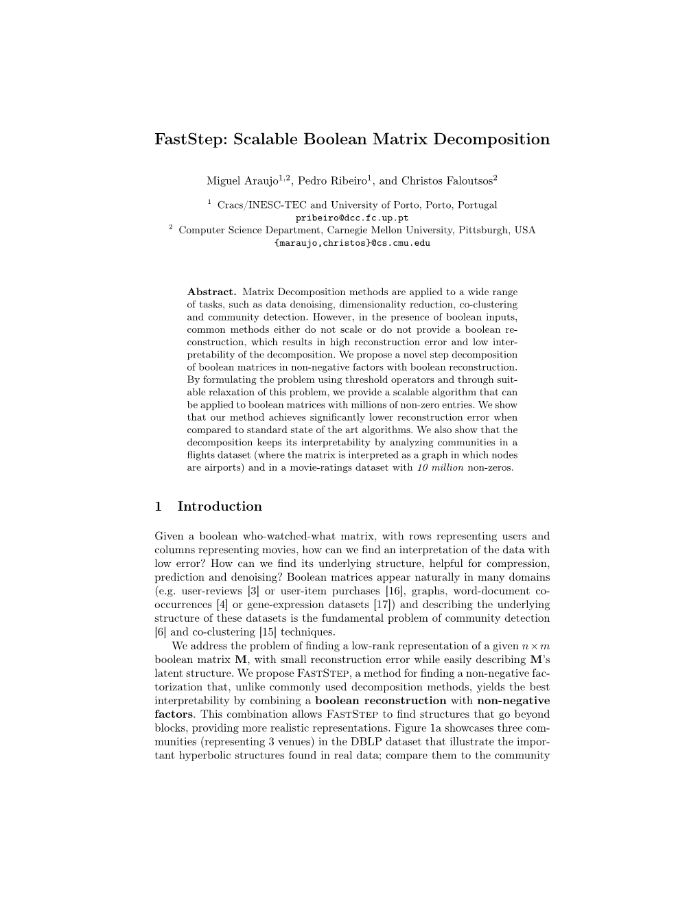 Faststep: Scalable Boolean Matrix Decomposition