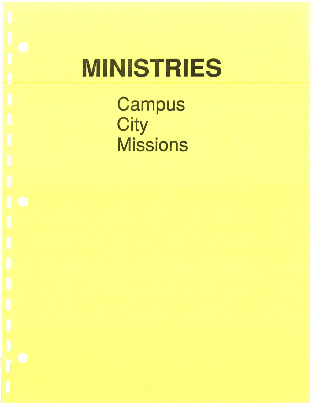 MINISTRIES Campus City Missions