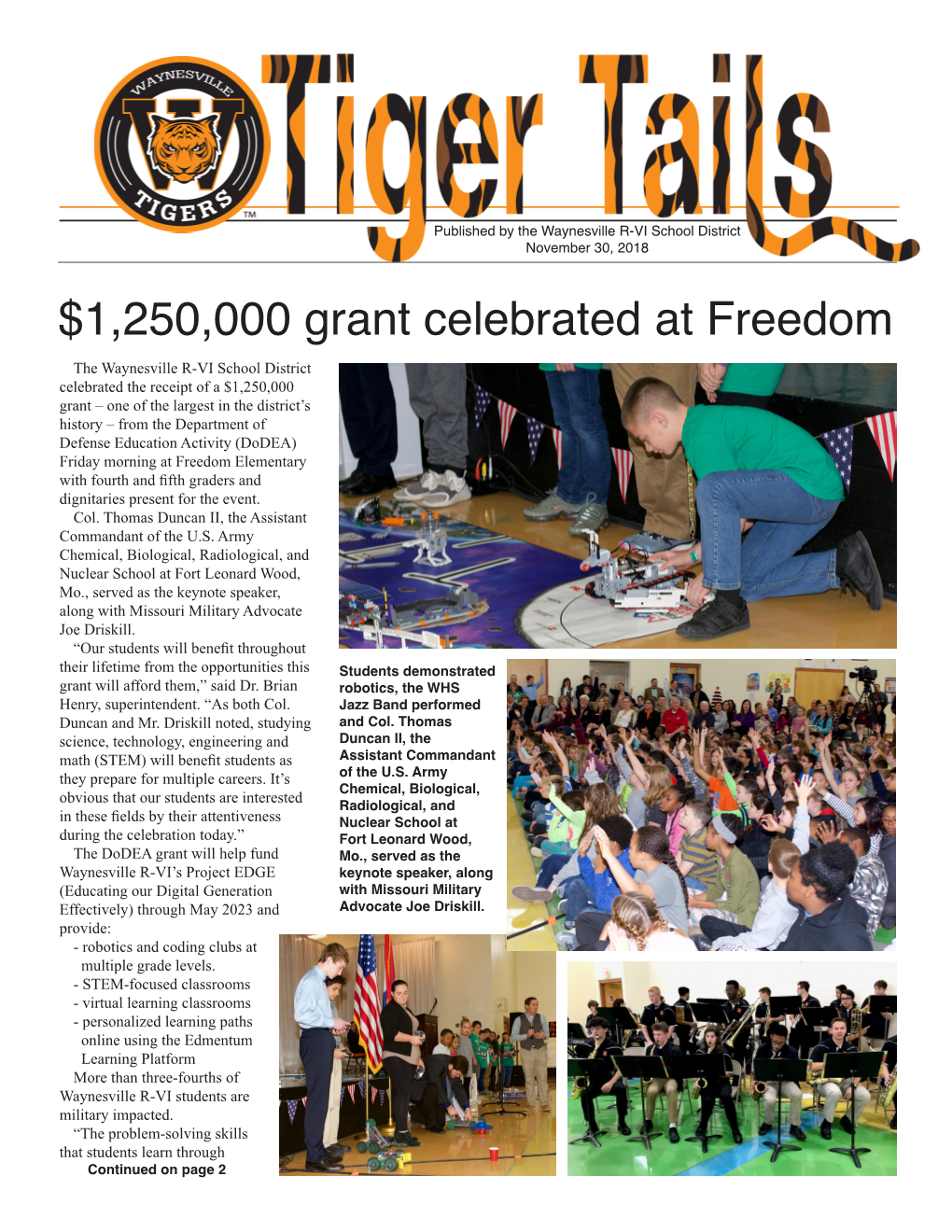 $1,250,000 Grant Celebrated at Freedom