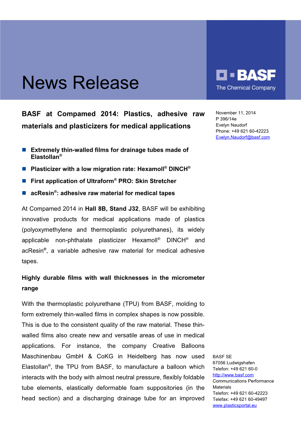 BASF News Release