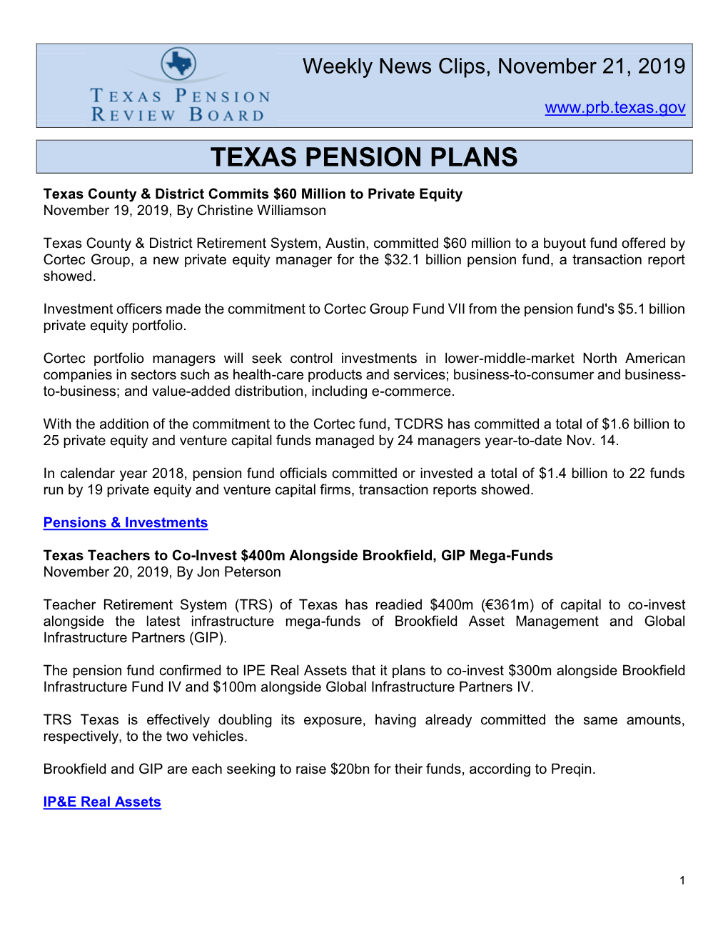Texas Pension Plans