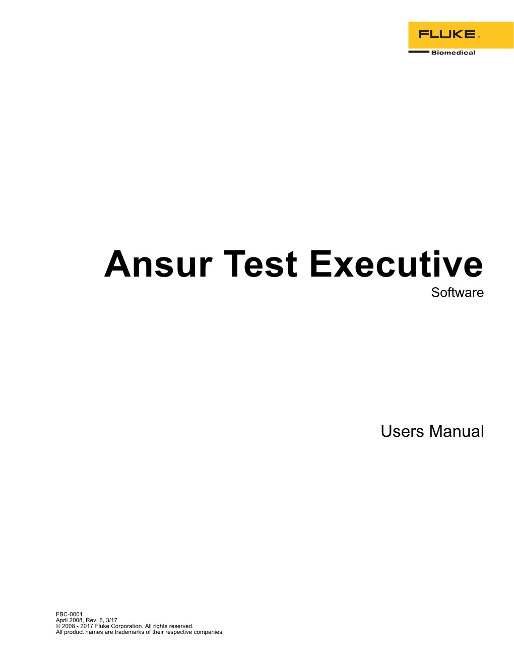 Ansur Test Executive Manual