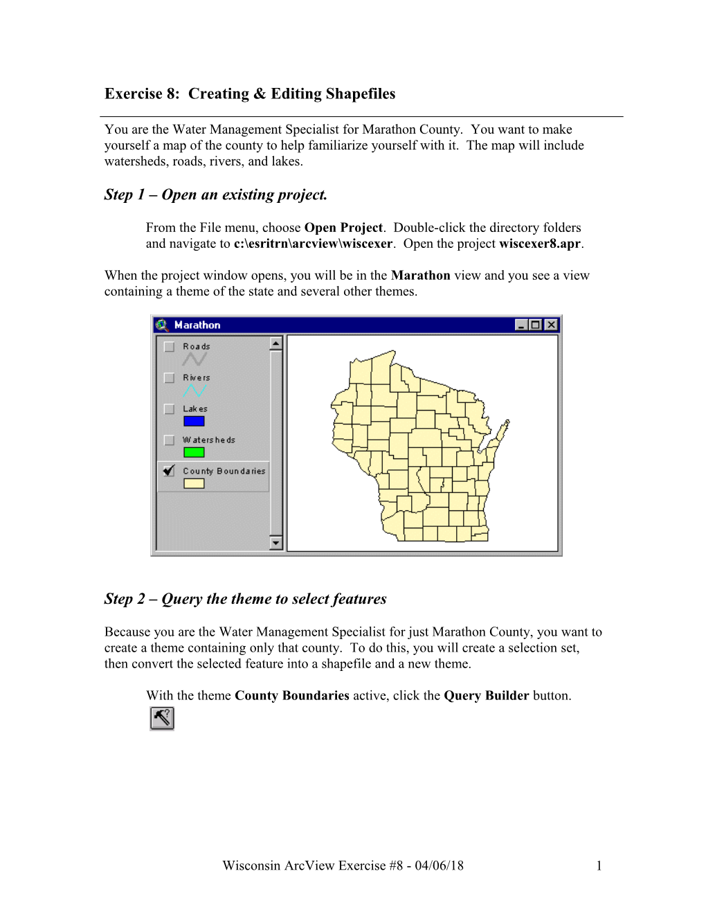 Exercise 8: Creating & Editing Shapefiles