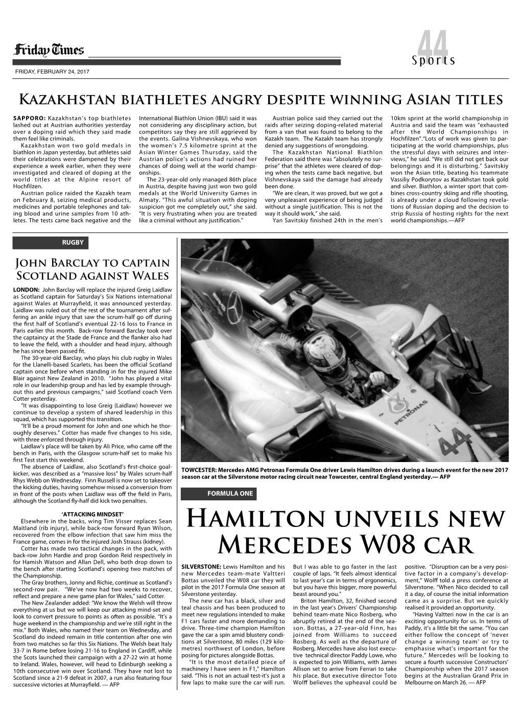 Hamilton Unveils New Mercedes W08
