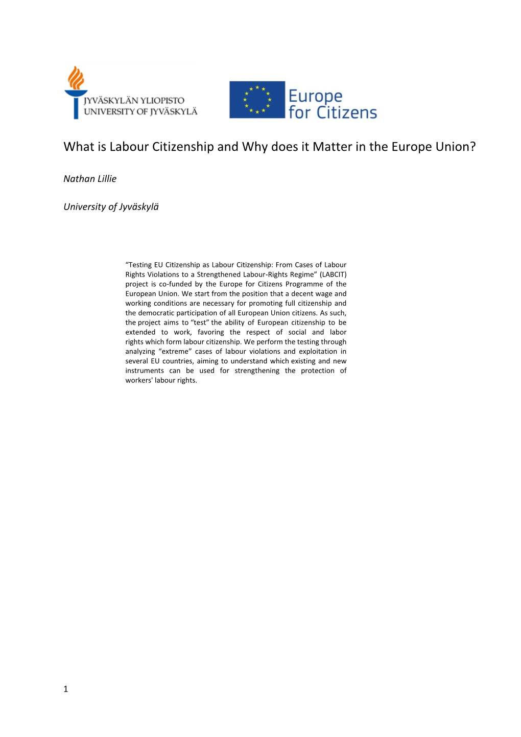 What Is Labour Citizenship and Why Does It Matter in the Europe Union?