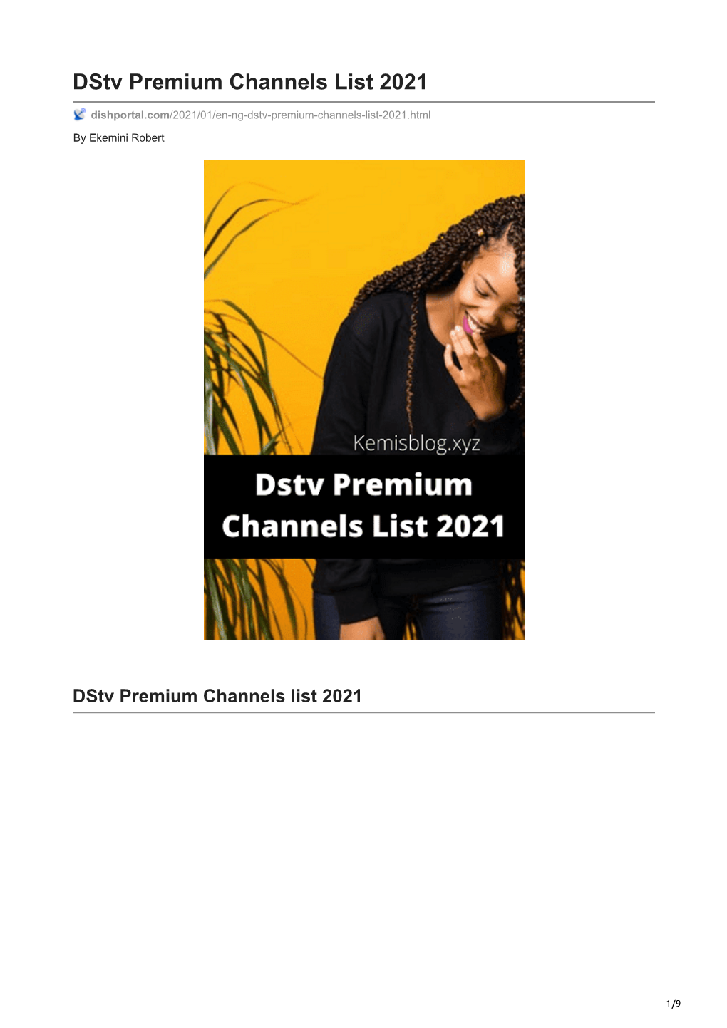 Premium Channels List 2021