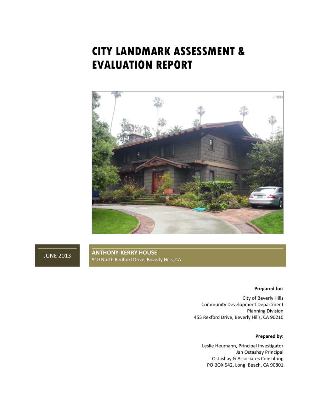 City Landmark Assessment & Evaluation