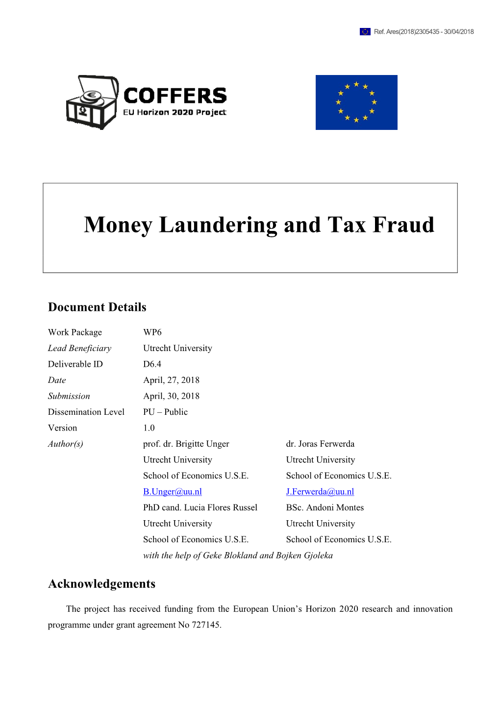 Money Laundering and Tax Fraud