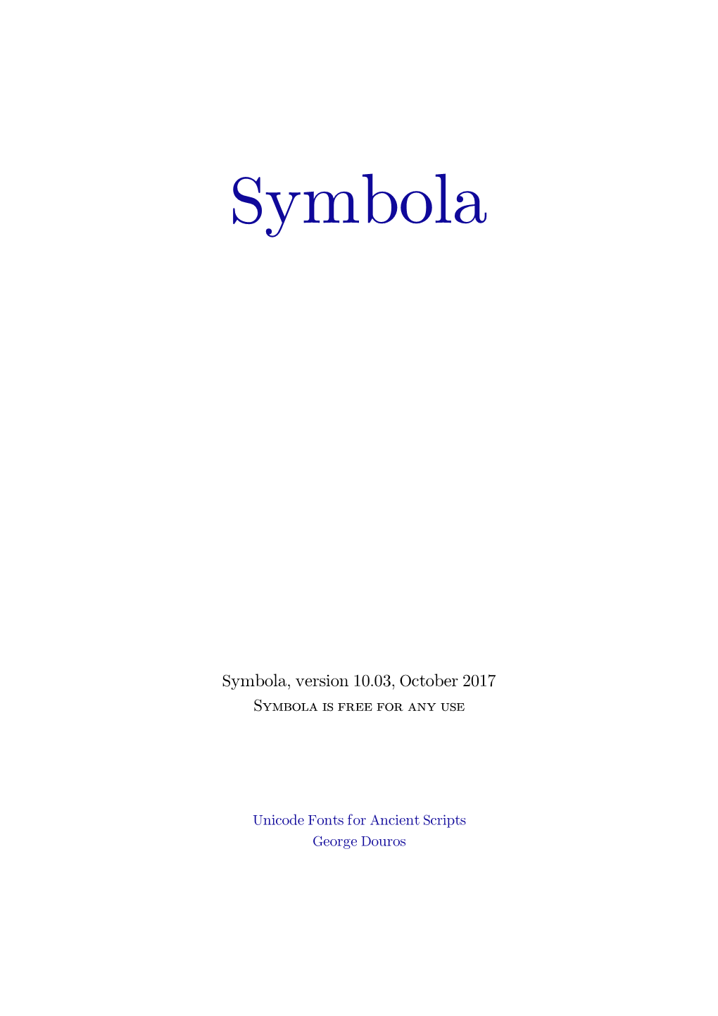 Character Repertoire of Symbola