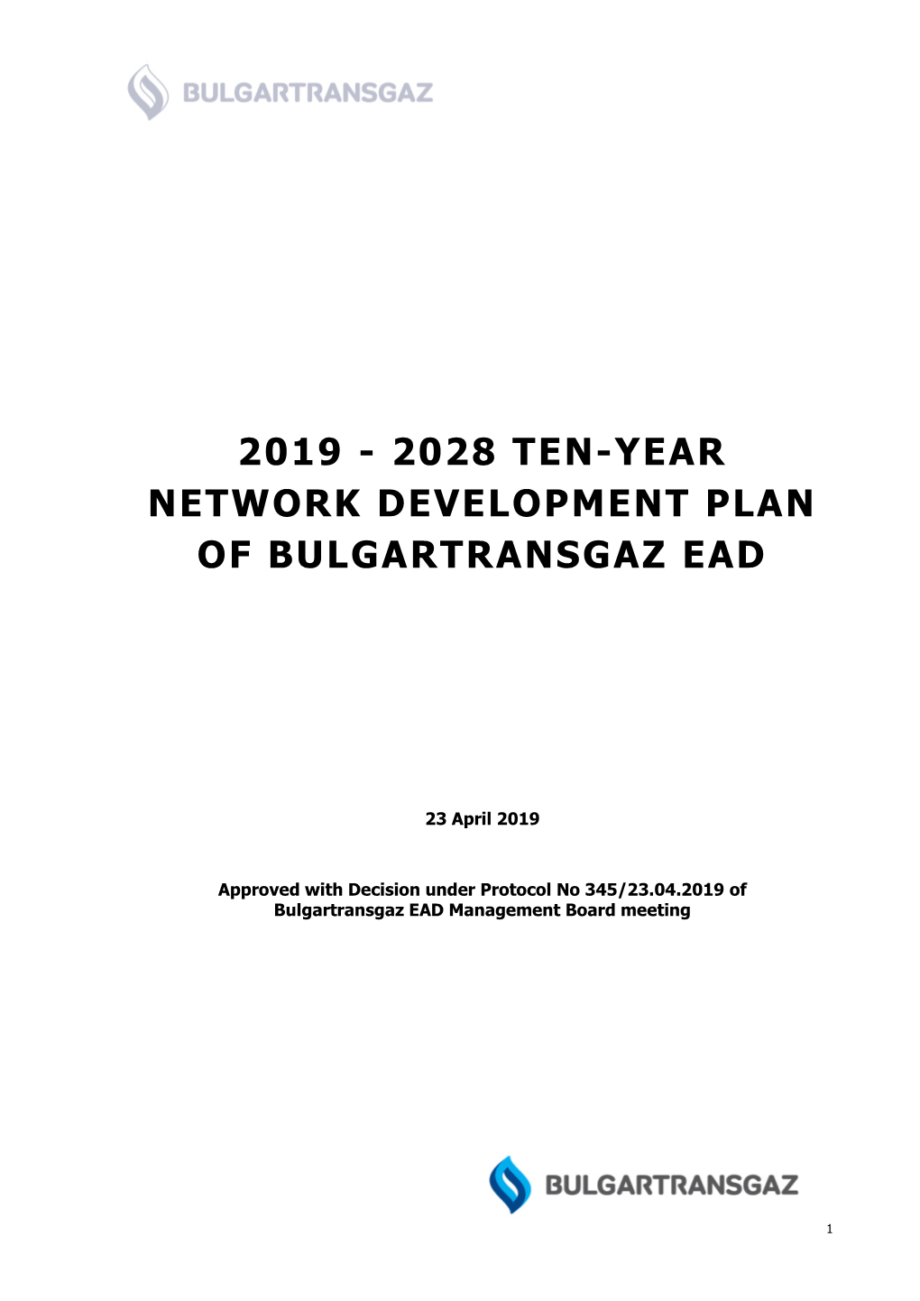 2019 - 2028 Ten-Year Network Development Plan of Bulgartransgaz Ead