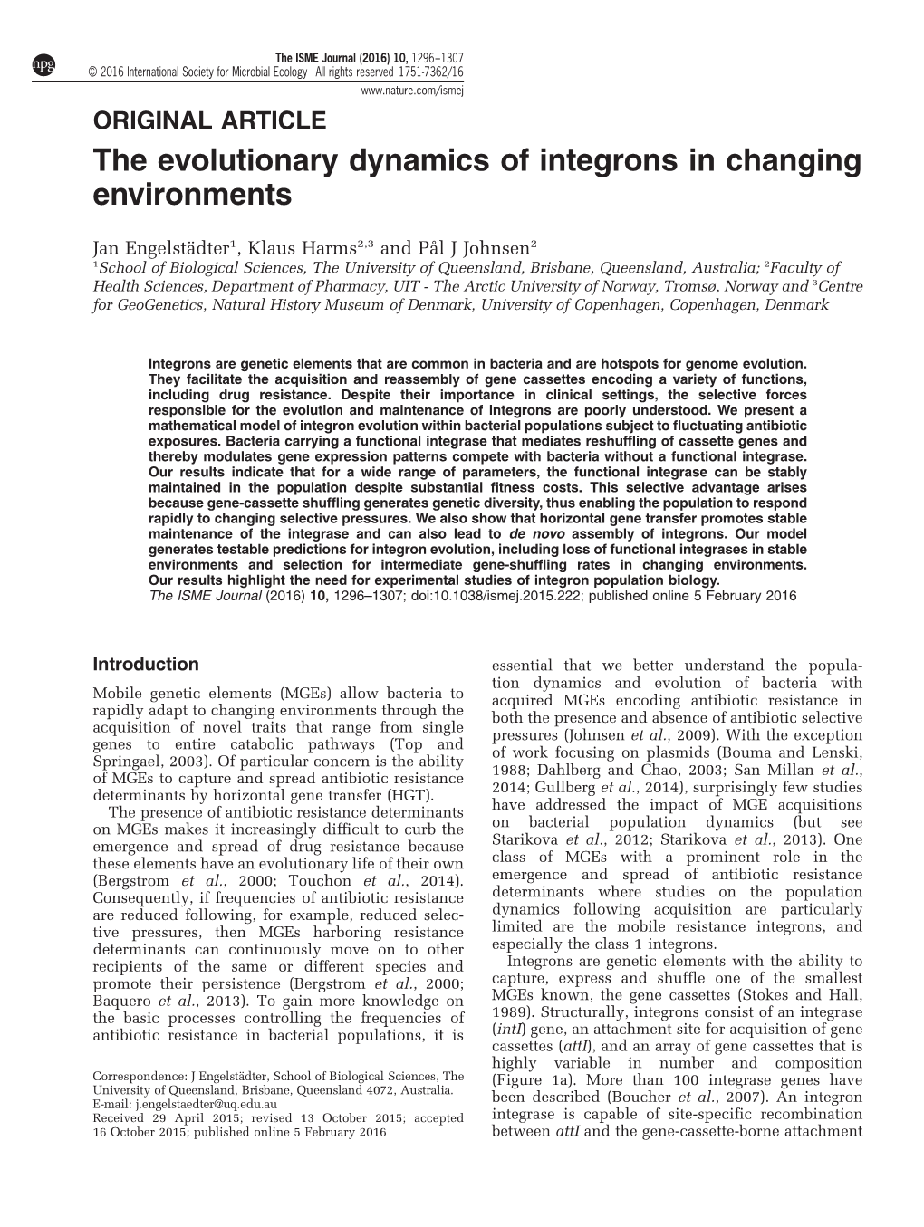 The Evolutionary Dynamics of Integrons in Changing Environments