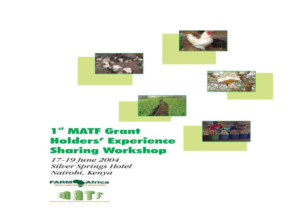 1St MATF Grant Holders' Experience Sharing Workshop