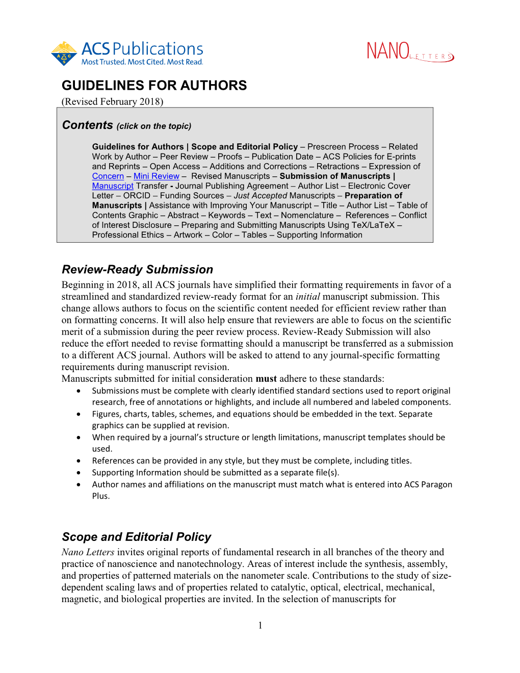 GUIDELINES for AUTHORS (Revised February 2018)