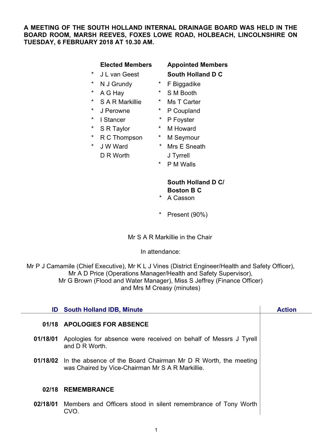 Board Minutes and Report Extracts