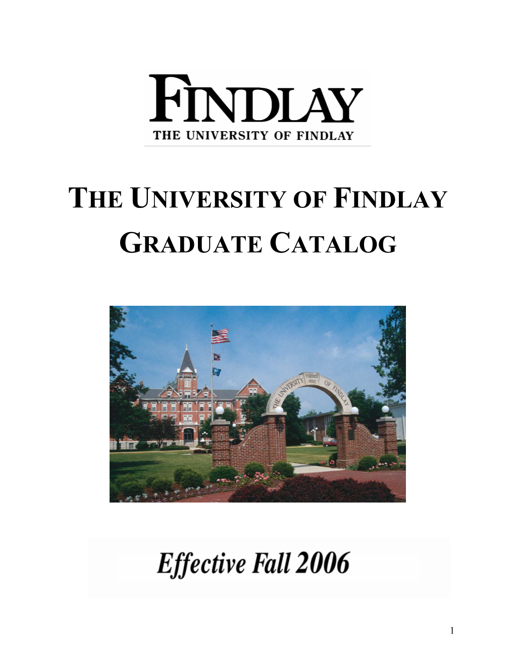 The University of Findlay Graduate Catalog