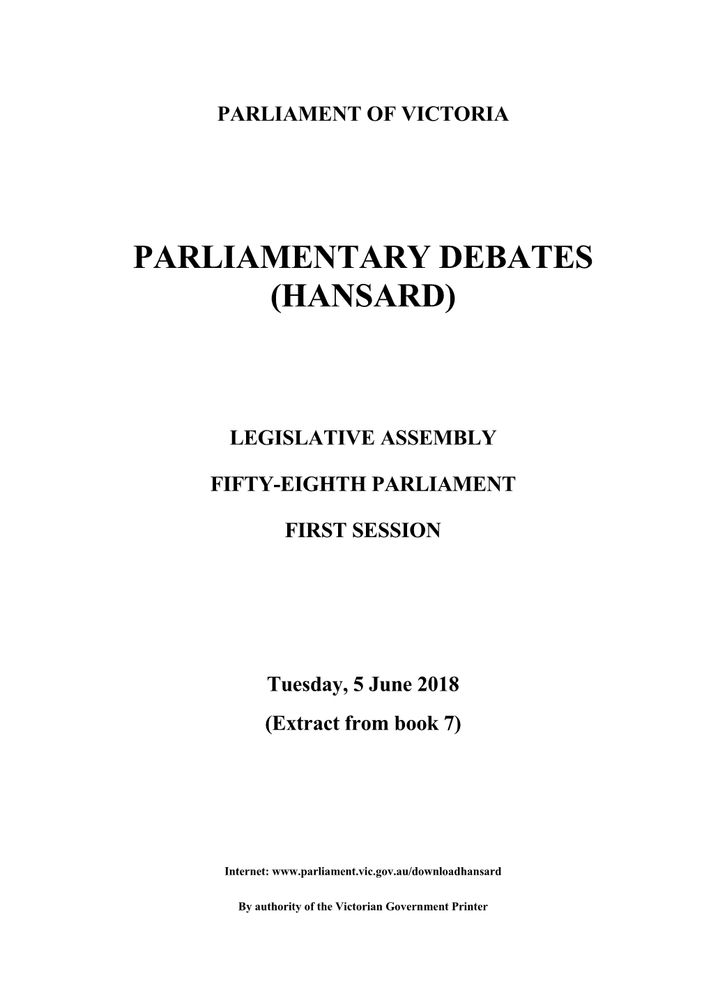 Parliamentary Debates (Hansard)