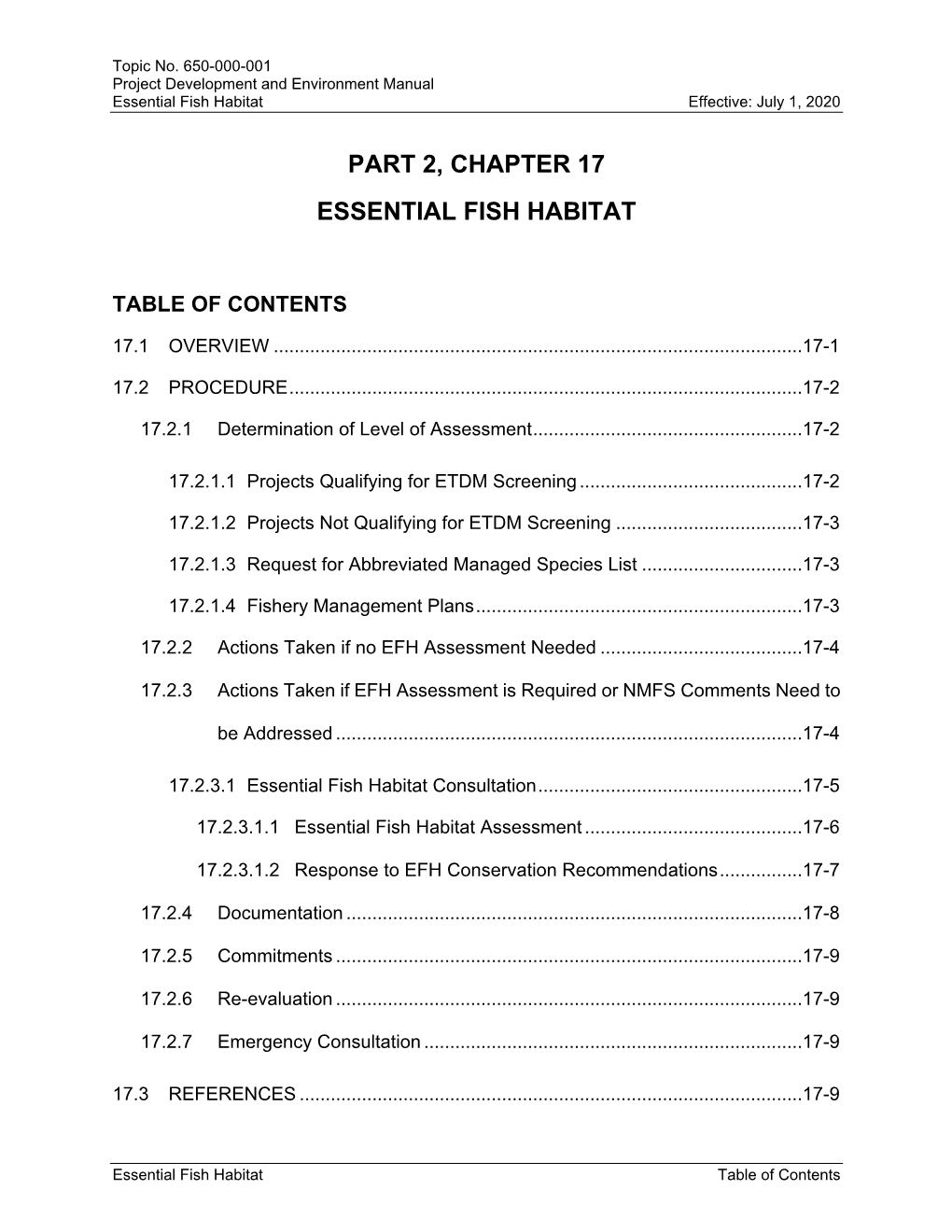 Essential Fish Habitat Effective: July 1, 2020