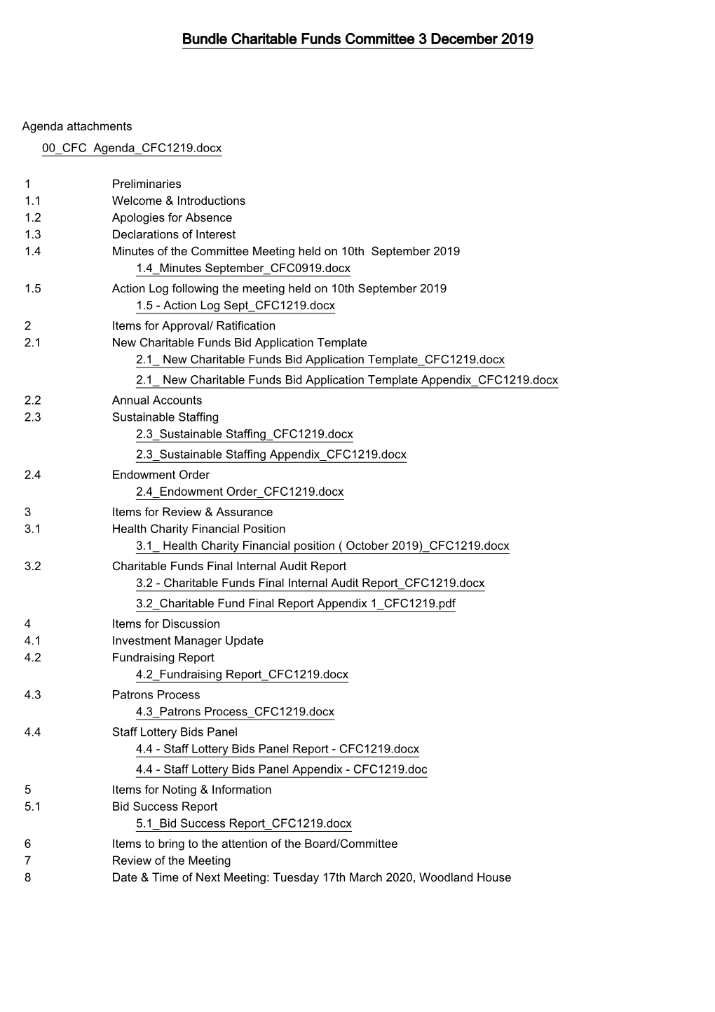 Bundle Charitable Funds Committee 3 December 2019