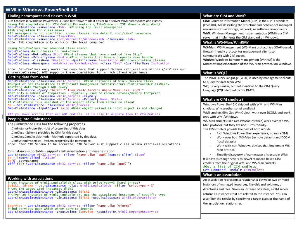 WMI in Windows Powershell