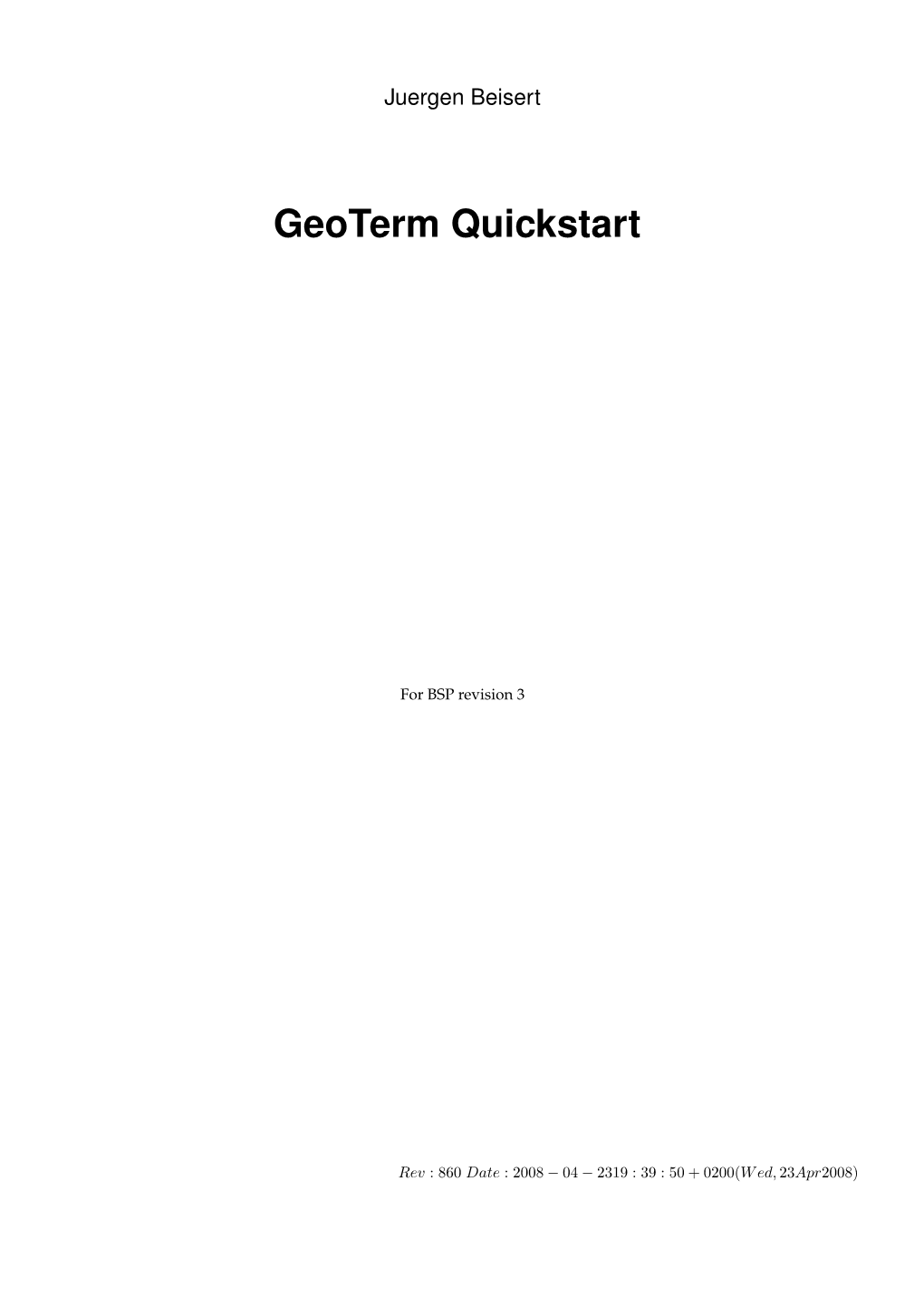 Geoterm Quickstart