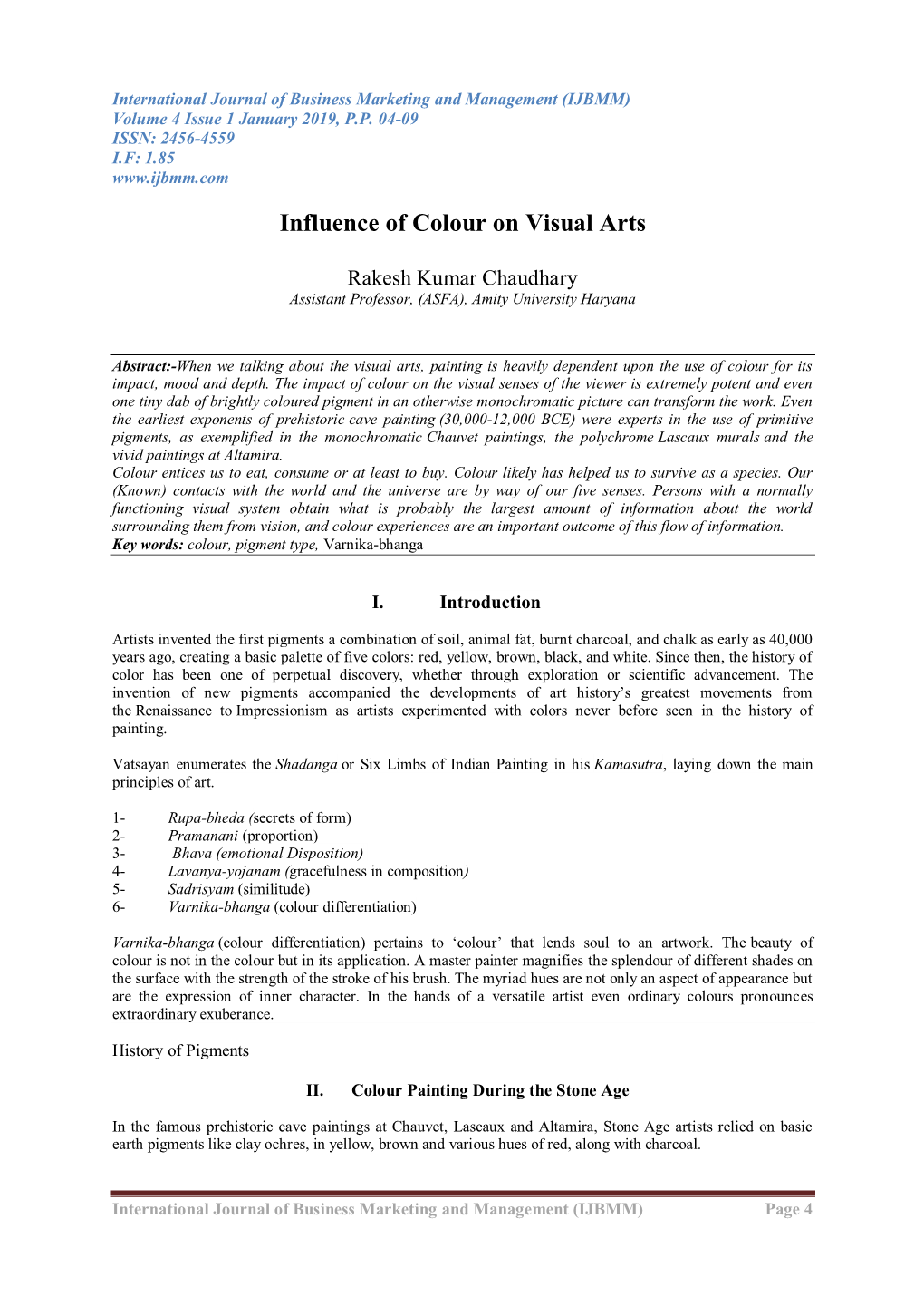 Influence of Colour on Visual Arts