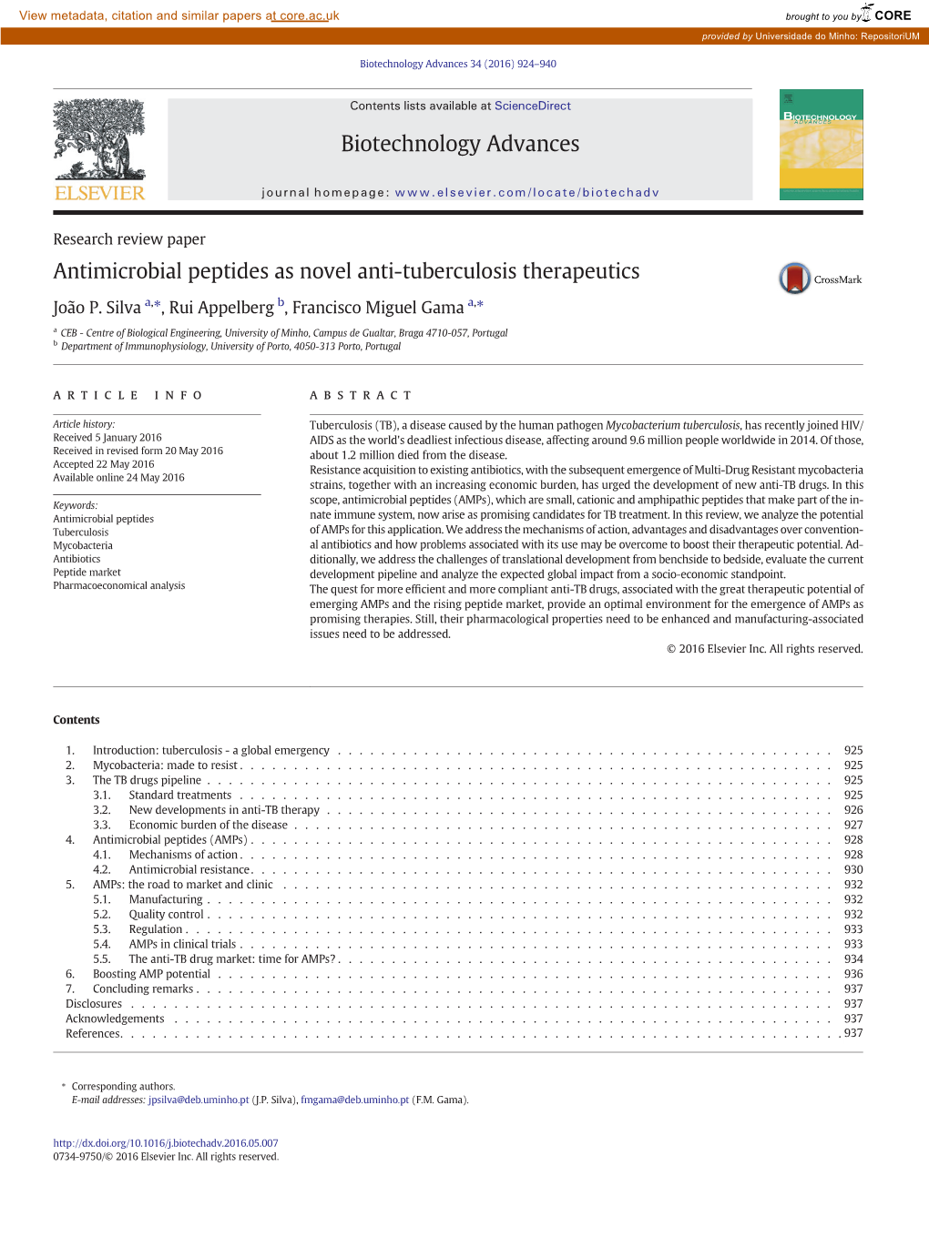 Antimicrobial Peptides As Novel Anti-Tuberculosis Therapeutics