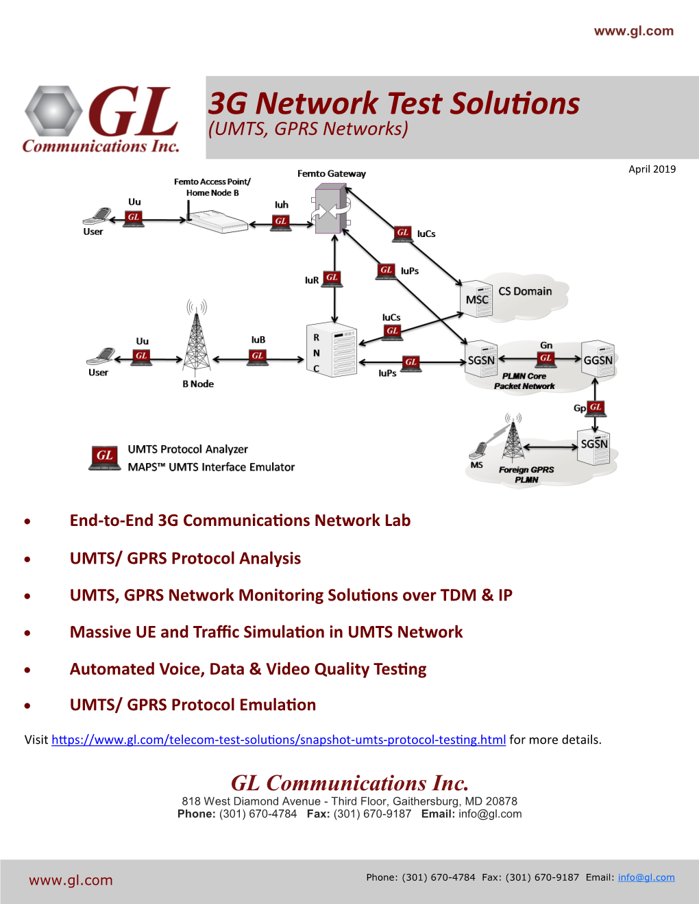 3G Network Test Solutions (UMTS, GPRS Networks)