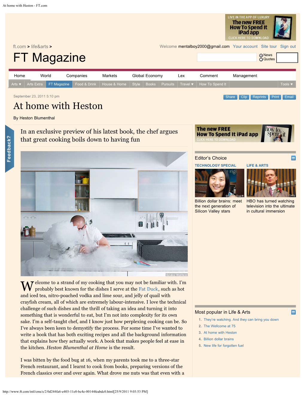 At Home with Heston - FT.Com