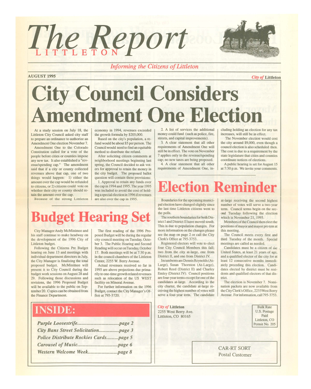 City Council Considers Amendment One Election