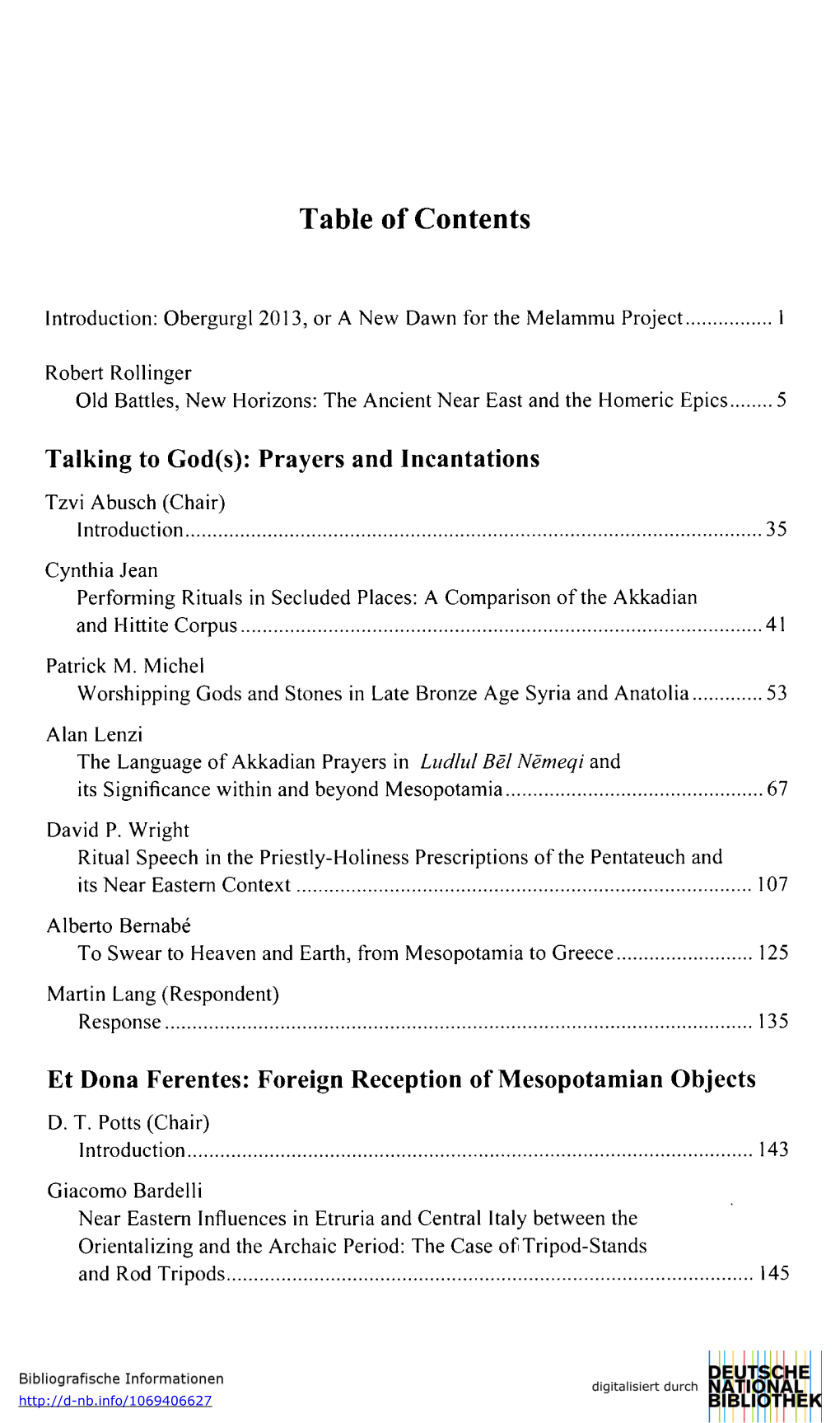 Table of Contents