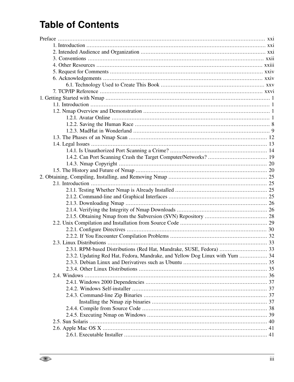 Table of Contents