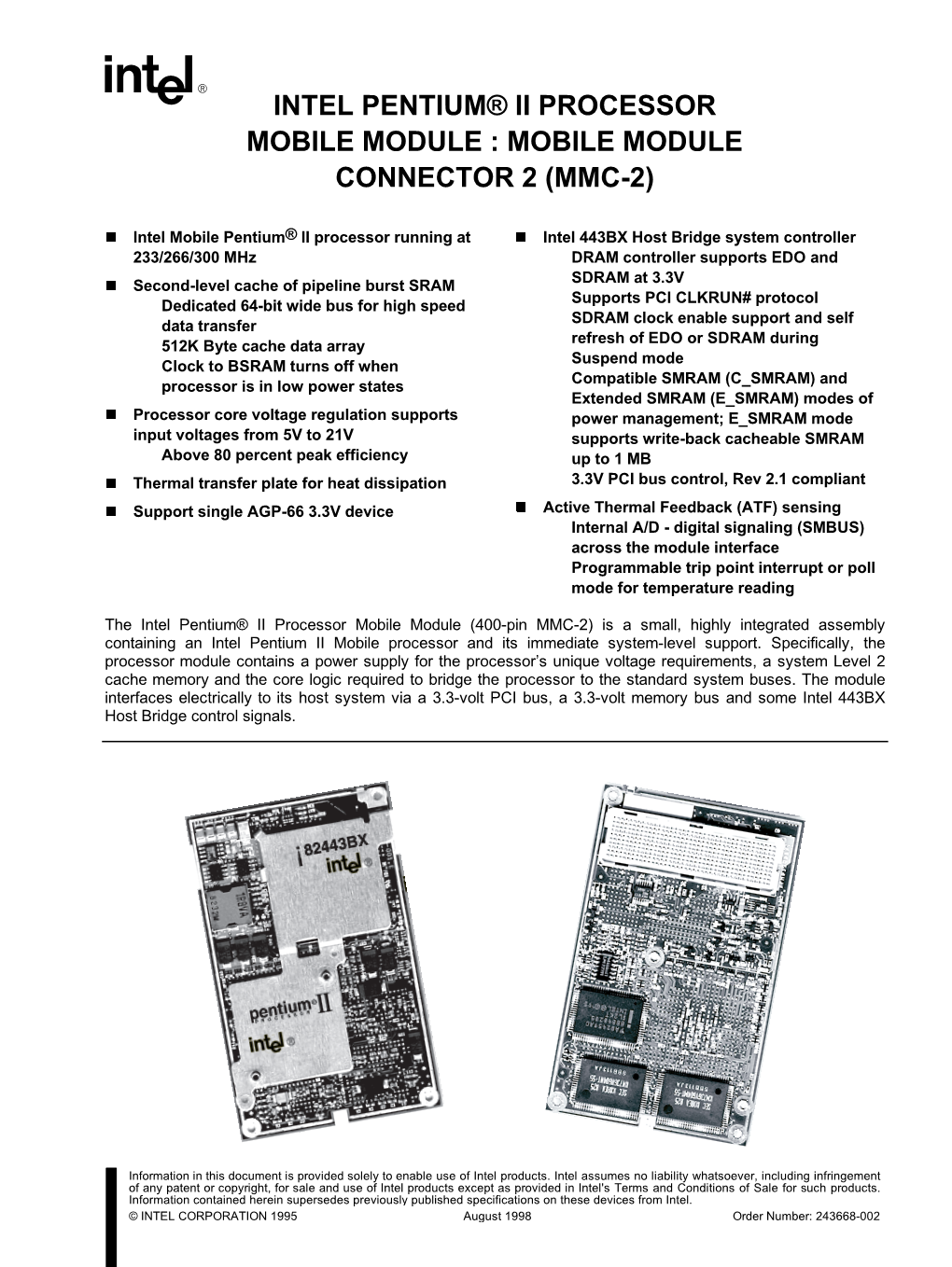 Intel Pentium® Ii Processor Mobile Module : Mobile Module Connector 2 (Mmc-2)