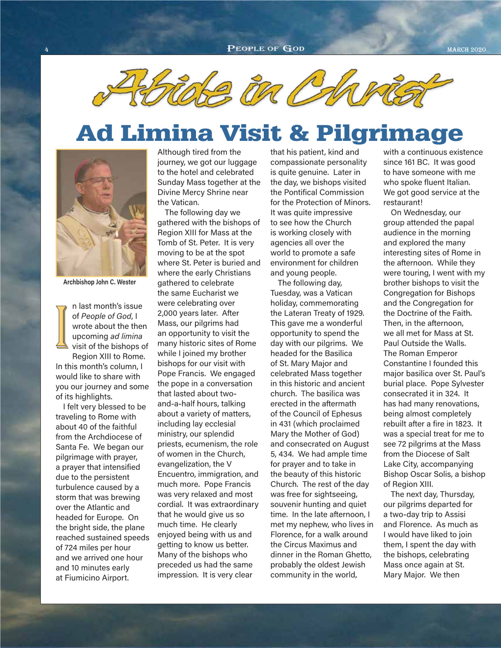 Abide in Christ: Ad Limina Visit & Pilgrimage