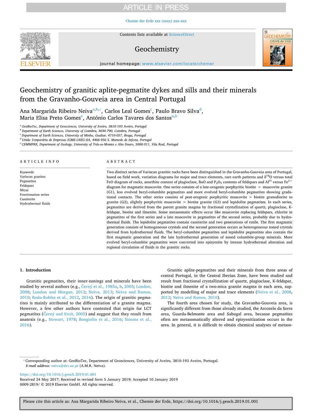 Geochemistry of Granitic Aplite-Pegmatite Dykes and Sills And