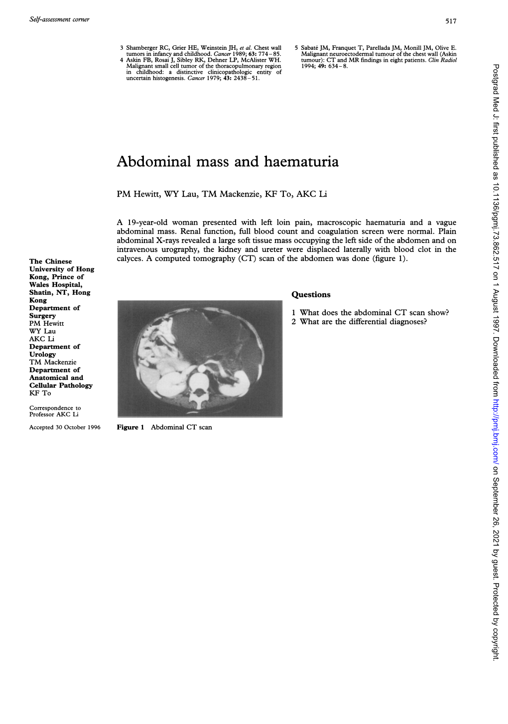 Abdominal Mass and Haematuria