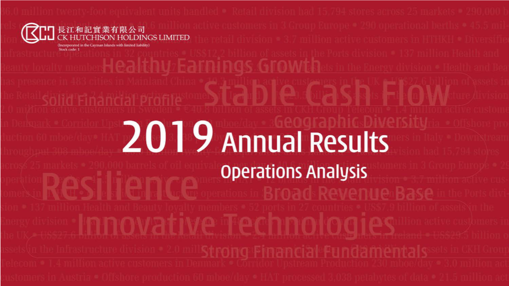 CK Hutchison 2019 Annual Results Presentation (Operations Analysis)