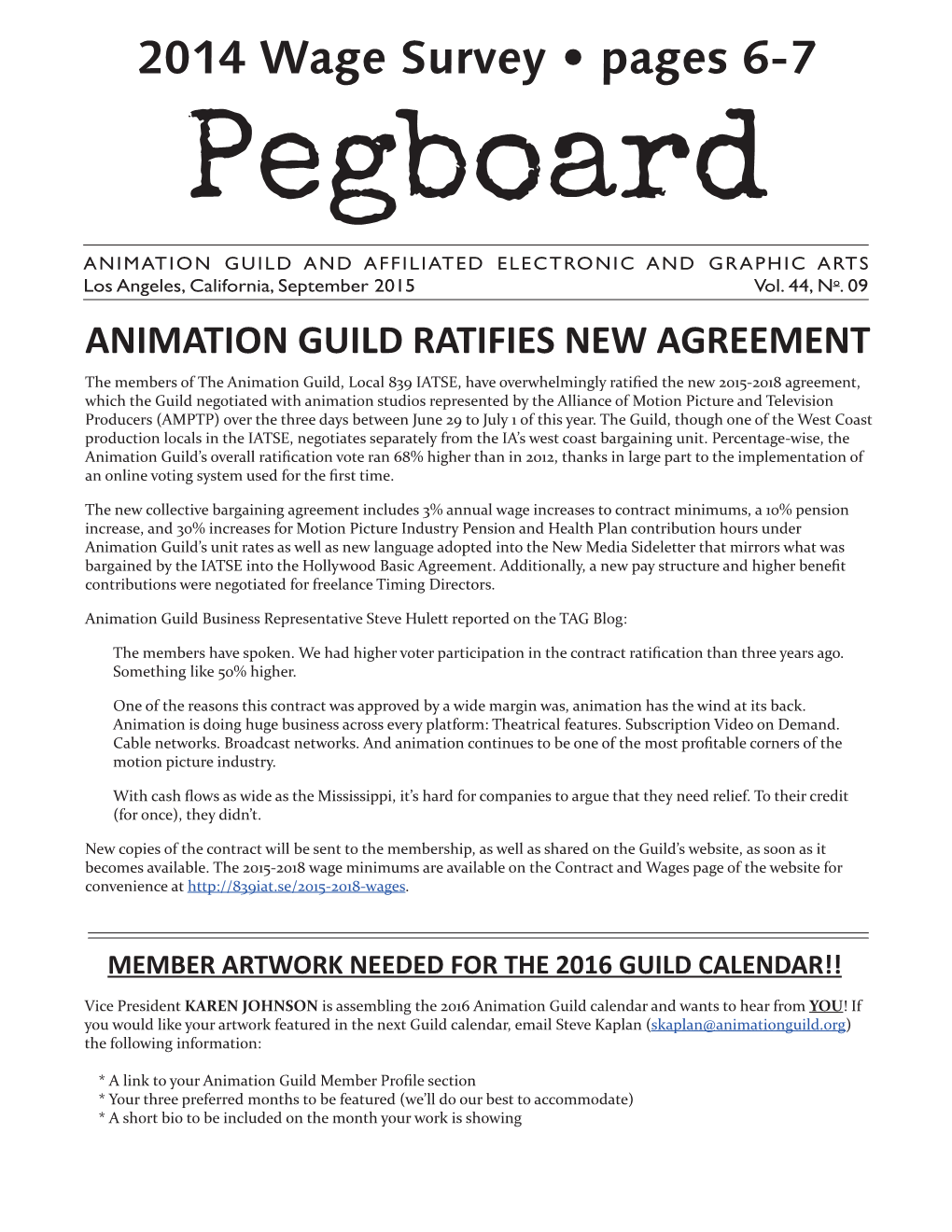 2014 Wage Survey • Pages 6-7 Pegboard