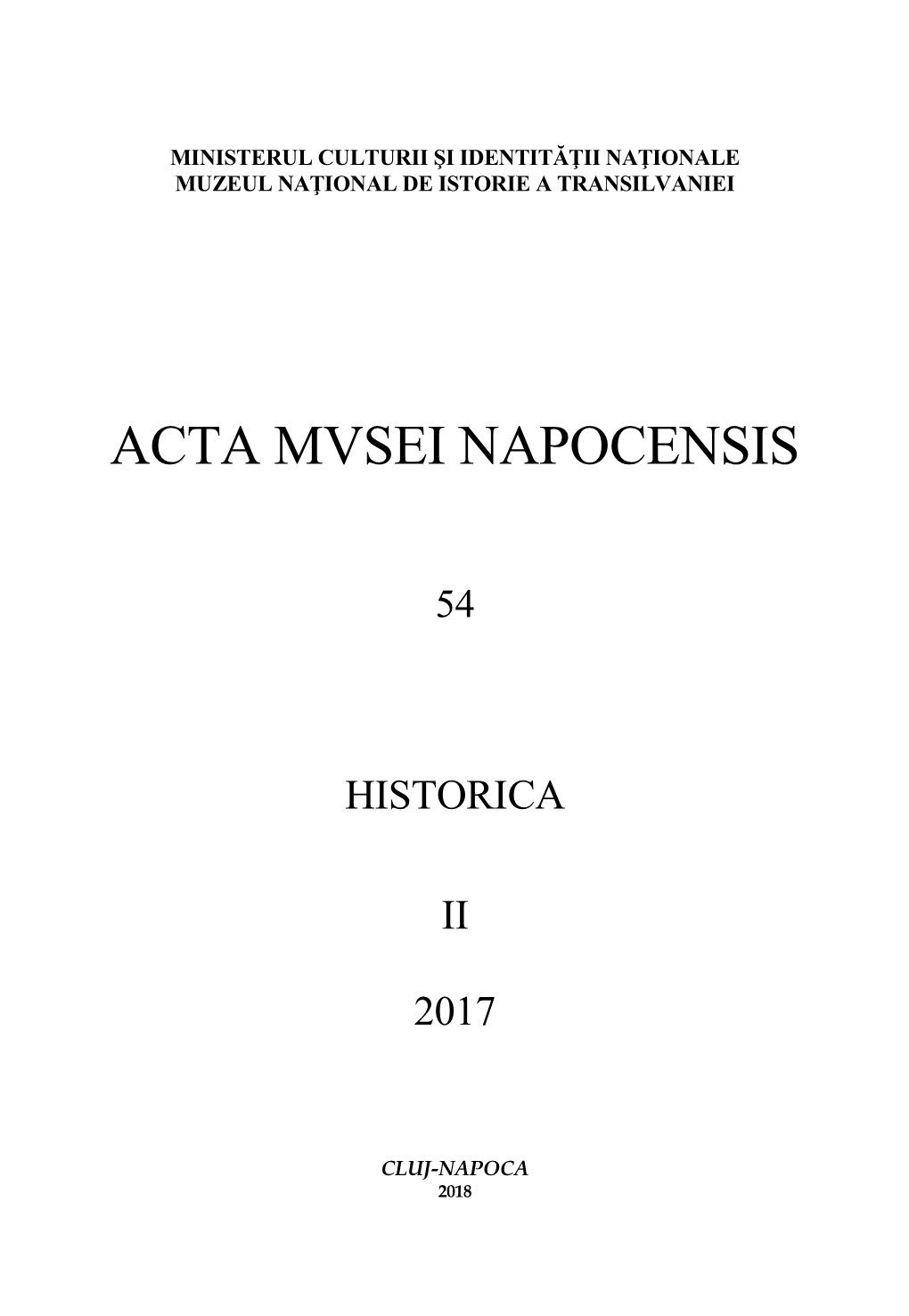 Acta Mvsei Napocensis